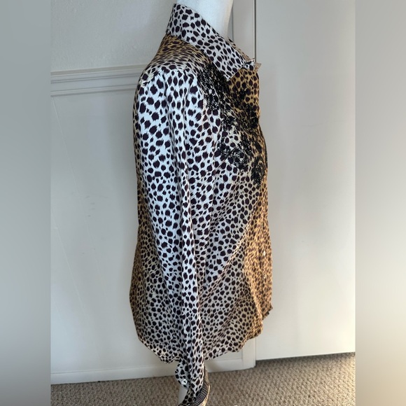 Robert Graham animal print long sleeve 100% cotton size M - Picture 2 of 11